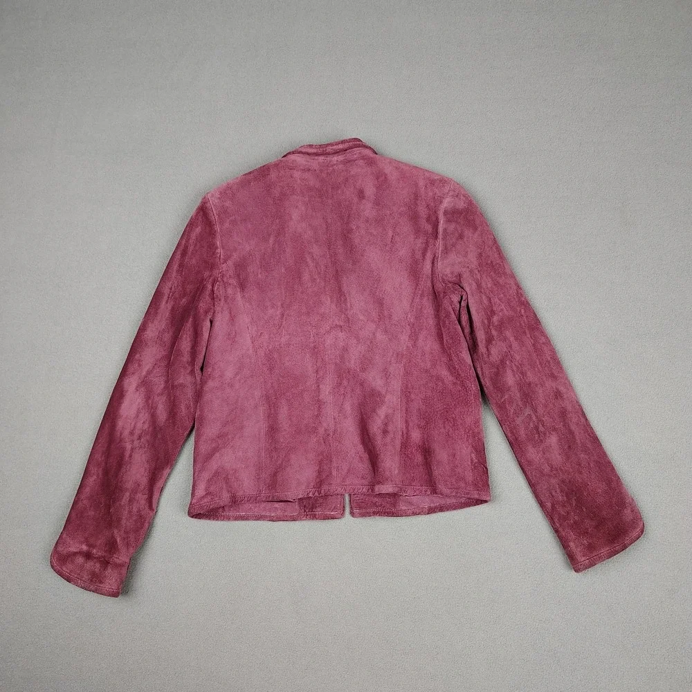 Petite Sophisticate Suede Leather Jacket Women Small‎ Merlot Full Zip Lined